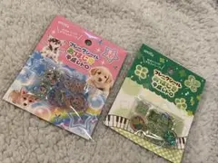 セリアamifa おはじきシール　平成レトロ　犬　クローバー