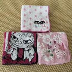 値下げ　タオルハンカチ3枚 まとめ売り ムーミン　ANNA SUIのサムネイル