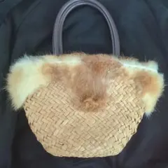 ファーカゴバッグ ブラウン