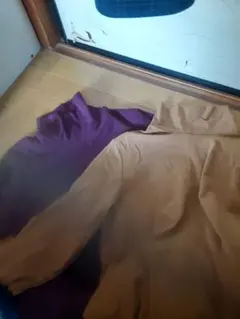 ベージュ・紫 トレーナー XLサイズ