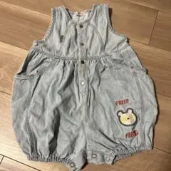 ライトブルー デニム風オーバーオール 90cm~