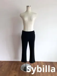 シビラ/Sybilla/パンツ/8-9分丈/ブラック/M/ストレッチ/日本製のサムネイル