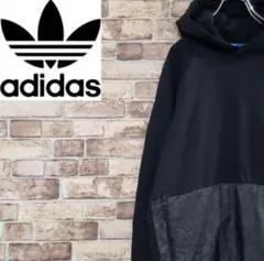 アディダスオリジナルス　スウェットパーカー　プルオーバー　ワンポイントロゴ　M