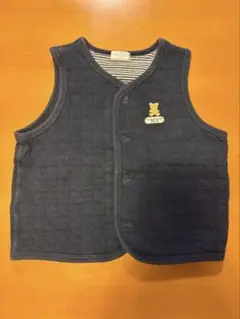 ミキハウス ネイビー キルティング ベビーベスト