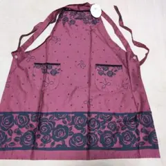 YUMI KATSURA 花柄エプロン ワインレッド