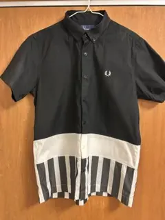 FRED PERRY 半袖シャツ JP M ブラック/ホワイト