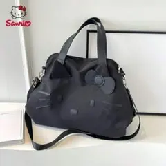 レディース　トートバッグ　ボストンバック　キャリーオン　キティ 黒