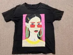 ZARA フェイスTシャツ チャコールグレー