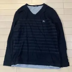 3.11 バーバリーブラックレーベル VネックロンT カットソー ブラック 3