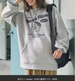 新品　レトロイラスト　フードあり　スエット　トレーナー　ビックシルエット