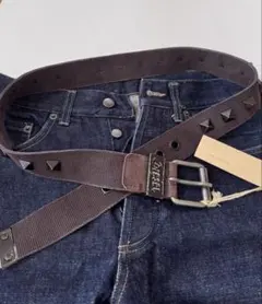 DIESEL スタッズベルト ブラウン キャンバスのサムネイル