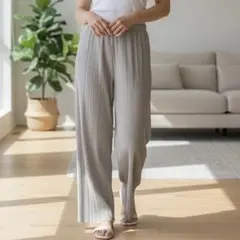 訳あり ドロワットロートレアモン パンツ（M）ベージュ プリーツ ワイド