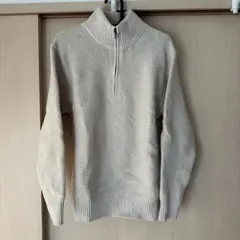スフレヤーンハーフジップセーター Sサイズ NATURAL ユニクロ