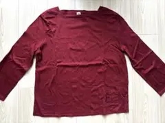 HERMES長袖Tシャツ ワインレッド バーガンディカラー 綿100%のサムネイル