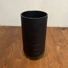 美品　金属製　花瓶　フラワーベース　重厚感ある　落ち着いた　花器　ブラック