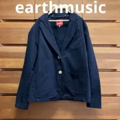 earthmusic redlabel 紺コットンテーラードジャケット