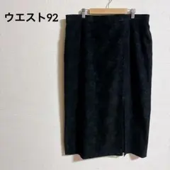 花柄タイトスカート ウエスト92cm ブラック大きいサイズ