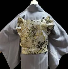 高級感＊変わり羽根太鼓　ワンタッチ作り帯｜ふっくら上品｜初心者OK 帯止め付