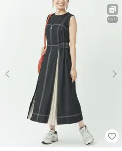 デニム　キャミ　ワンピース　ジャンパースカート