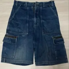 ダークブルー カーゴショーツ デニム　32 DAMANI DADA ハーフデニム
