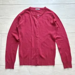 GU 赤 丸首 長袖 カーディガン ボタン付き　Sサイズ
