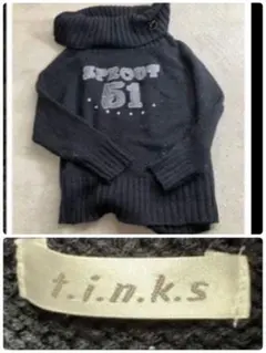 t.i.n.k.s. 黒 ハイネックセーター M