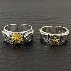シルバー925 2点 セット 太陽＆星 リング 指輪 メキシカン アメカジ