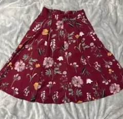 美品 プロポーション　スカート　ボルドー　フレアスカート　赤