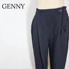 GENNY ジェニー イタリア製 ウールタックパンツ ゆったり M-L グレー