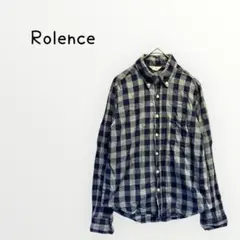 【Rolence 】チェック柄 長袖シャツ　トップス　カジュアル　コットン