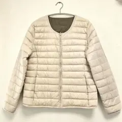 ❤️【新品・未使用】  ダウンジャケット ベージュ S 女性 SIX BY ONE（シックスバイワン）の「＜SIX BY ONE＞ハイカラー