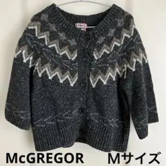 マックレガー McGREGOR フェアアイル柄 スタッズ付デザイン カーディガン