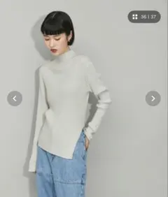 ハイネックラメニットプルオーバー(アダムエロペ)