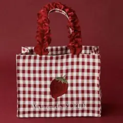 Maison de FLEUR イチゴ刺繍スクエアトートバッグ