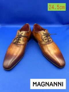 【新品】マグナーニ オパンカ コンビレザー 茶 39 24.5cm 22094のサムネイル