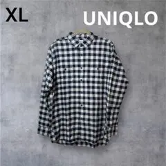 UNIQLO チェックシャツ フランネルシャツ 綿100% ネルシャツ 定番 秋