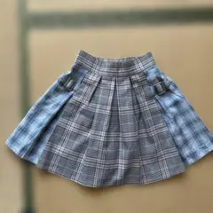 ピンクラテ　チェック柄プリーツスカート