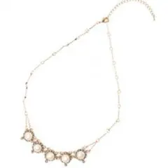 SunaUna / スーナウーナ ファイブビジューネックレス