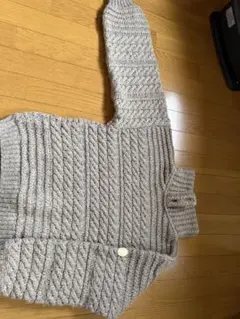 グレー ケーブル編み 長袖セーターのサムネイル