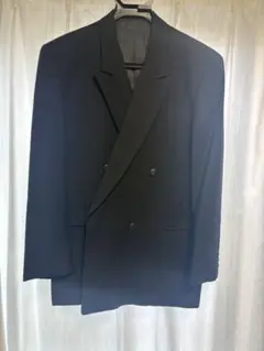 【美品】　DE PARISINI ブラックダブルブレストスーツジャケット