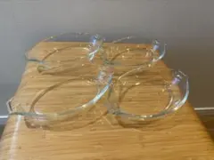 【美品•日本製】iwaki PYREX 耐熱ガラス 楕円グラタン皿 4枚セット