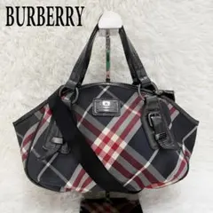 【未使用級】バーバリーブルーレーベル　ハンドバッグ　ノバチェック　2way 牛革