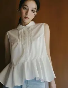Laube blanc Raffle Satin Blouse トップス - メルカリ