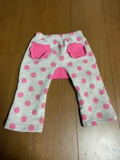 パンツ 80cm 女の子 グレー ピンク 水玉 最終価格