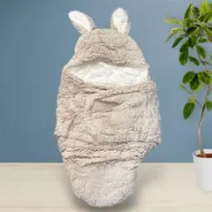 新品未使用品✨ ベビーおくるみ（3〜6ヶ月、グレー）モコモコ