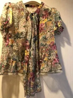 Lois Crayon ロイスクレヨン　半袖ブラウス　花柄　楊柳シフォンのサムネイル