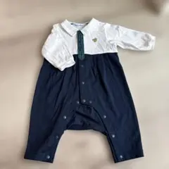 familiar ファミリア 襟付きロンパース ホワイト・ネイビー