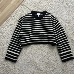 H&M ショート丈 ボーダーニット