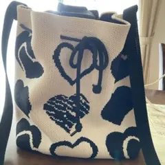 ハート柄バケツ型ショルダーバッグ