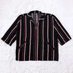 ReverticaL 七分袖シャツ　ストライプ　リングジップ　ワイドシルエットのサムネイル